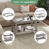 Rustic Coffee Table with Dual Open Storage, Rectangular Wood Center Table for Living Room Bedroom Home Office, Sturdy Wooden Legs, - 4 of 4