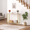 Console Table, Narrow Entryway Table, Narrow Console Table, Behind Couch Table, End Table with Glass Shelf and Metal Frame - 2 of 4