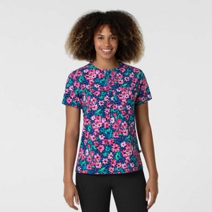 Wink Fashion Prints Women's Round Neck Tuck-In Scrub Top - 1 of 1