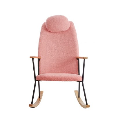 Ridstar Modern Rocking Adjustable & Accent Chairs with High Backrest For Living Room & Bedroom-Pink