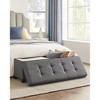 SONGMICS Folding Storage Ottoman Bench for Living Room and Bedroom, 15 x 43.3 x 15.7 Inches - 2 of 4