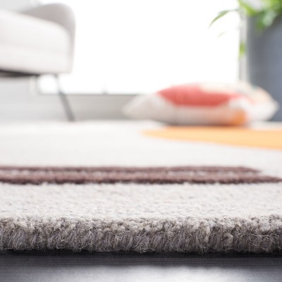 Gray and Rust Hand-Tufted Wool Area Rug, 2' x 3'