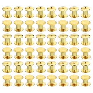 Unique Bargains Steel Leather Belt Scrapbook Binding Kits M5 Chicago Screws 100 Sets - 1 of 4