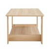 2-Tier Coffee Table Modern Cocktail Table Center Table With Open Storage Shelf For Living Room Bedroom Office - 4 of 4
