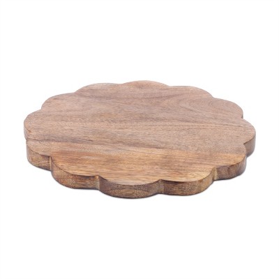 Round Mango Wood Flower Tray 13.25"