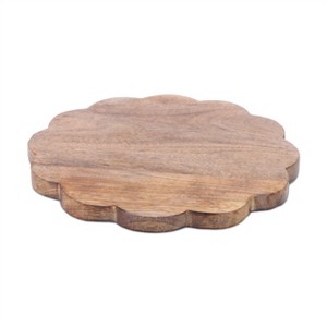 Round Mango Wood Flower Tray 13.25" - 1 of 1