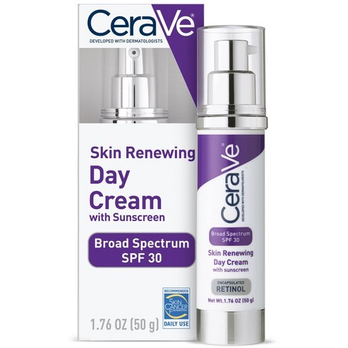Continu bewaker Knuppel Cerave Skin Renewing Anti-aging Face Cream With Sunscreen And Retinol – Spf  30 – 1.76oz : Target