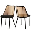 NicBex Boucle Rattan Dining Chairs Set of 2,Armless Upholstered Kitchen Chair with Natural Cane Back for Dining Room,Kitchen - 2 of 4