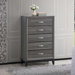 ORRD Glasgow 5-Drawer Chest, Gray - Modern Tall Dresser for Bedroom Storage, Compact Dresser with Dovetail Drawers, Space Saving Organizer - 1 of 4