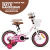 HILAND Petal Girls Kids Bike, White Pink Purple Kids Bicycle - 4 of 4