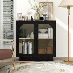 31.1"Storage Cabinet with Acrylic Door for Living Room, Dining Room, Study,White - 1 of 4
