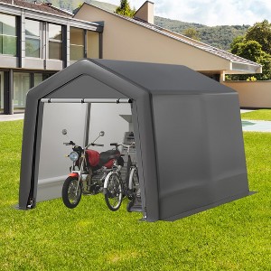 8 x 8 FT Outdoor Storage Shelter Shed, Portable Garage Shelter with Roll up Zipper Door, Heavy Duty Storage Tent Shed for Motorcycle Gardening Tools - 1 of 4