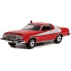 1976 Ford Gran Torino Red w/White Stripes (Crashed Version) "Starsky & Hutch" 1975-1979 TV 1/64 Diecast Model Car by Greenlight - 2 of 3