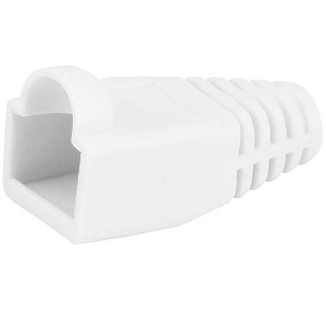 Monoprice Cat5e/Cat6 RJ45 Strain Relief Boots fit 6.0mm OD CM/CMR/CMP Cables, White, 50-Pk - 1 of 4