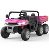 24V Kids Ride On Dump Truck,4WD 2 Seater Ride On Truck with Dump Bed/Tailgate/Shovel,6 Wheels Ride on Truck with Remote Control Gift for Boys Girls - 2 of 4