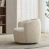 34.25'' Corduroy 360° Swivel Barrel Accent Chair with Pillow, Recessed Arms and Durable Metal Base - 4 of 4