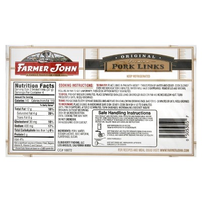 Farmer John Classic Pork Sausage Links - 8oz/8ct