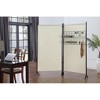 Proman Galaxy II FS17252 2‑Panel Indoor/Outdoor Room Divider (24″ Panels) w/Accessory Rack, 2 Wire Nets, 4 Bins, 4 Hooks & 2 Wire Baskets – Beige - 2 of 4