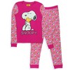 Peanuts Pajamas Toddler Girls' Snoopy and Woodstock Tight Fit Sleep Set - 2 of 4