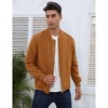 Mens Bomber Jackets Faux Suede Lightweight Flight Jacket Zip Up Active Coat - 3 of 4