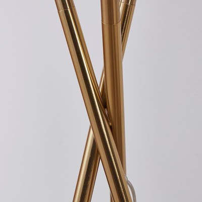 Solstice Gold Glass Globe Floor Lamp with Adjustable LED Light