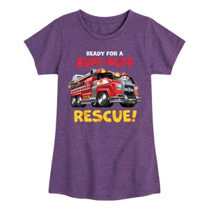 Girls' - Paw Patrol - Al Firetruck Ruff Ruff Rescue Fitted Short Sleeve Graphic T-Shirt - 1 of 4