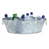 13" Vintage Embossed Oval Steel Tub Silver - ACHLA Designs: Ice Bucket, Decorative Garden Planter - 2 of 4