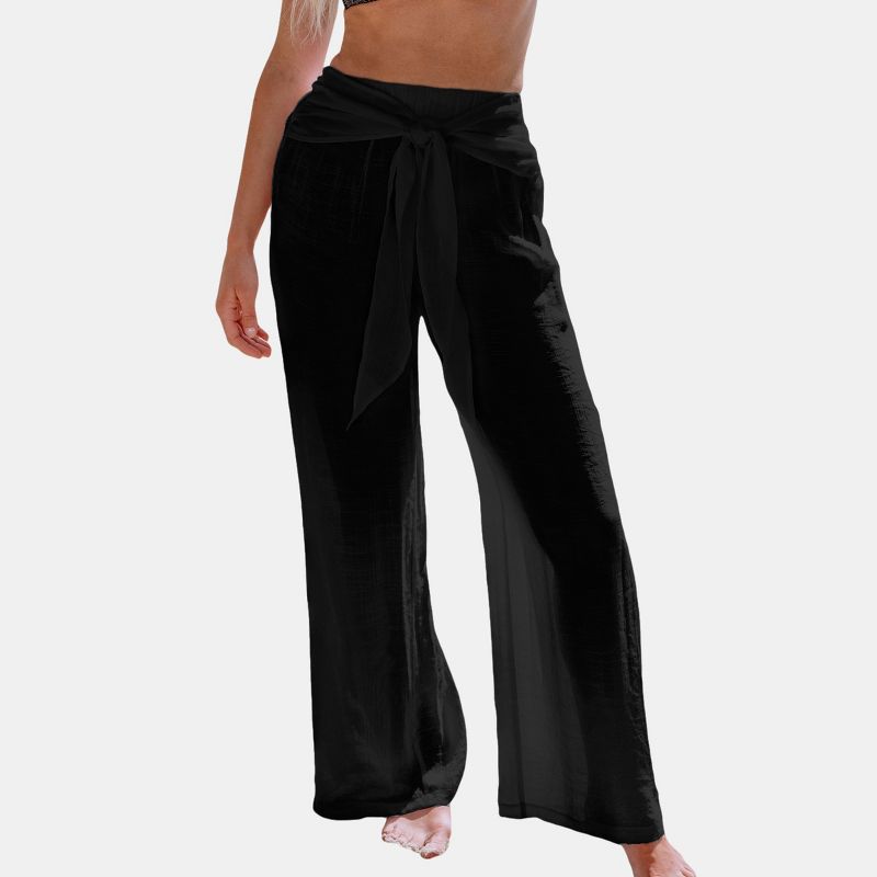 Women's White Tie Waist Cover-Up Pants - Cupshe, 1 of 5