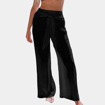 Women's White Tie Waist Cover-Up Pants - Cupshe