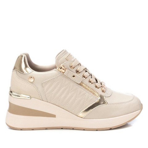 Женские кроссовки XTI Women's Wedge Sneakers with side zipper 143071 Beige 9