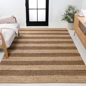 JONATHAN Y Jayden Rustic Farmhouse Woven Jute Stripe Indoor Area Rug - 1 of 4