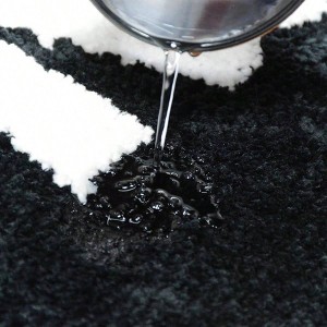 Runner Black Cute Bathroom Rug, 18x47 Funny Decor for Apartment, Machine Washable Mat for Tub and Shower - 1 of 4