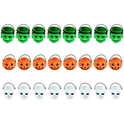 BLUE PANDA 24 Pack Spooky Candy Buckets for Trick or Treat, Halloween Party Decorations