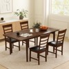 Tangkula Wooden Dining Chair Set of 2 Pu Leather Upholstered Kitchen Chairs w/ Padded Seat - 3 of 4