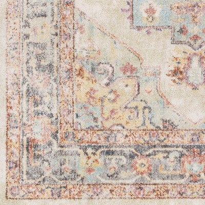 Zuidvelde Gray and Cream Oriental Pattern Area Rug
