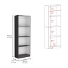 FURNIinspire Decorative Bookshelf Book Shelf Bookcase, Corner Shelf Modern Display Unit With 4 Shelf For Living Room, Study, Black, 11.77"*24.7"*71.1" - 3 of 4