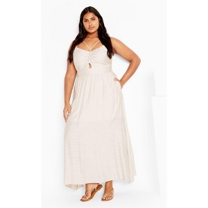 Women's Plus Size Iman Dress - oat | CITY CHIC - 1 of 4