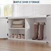 Hall Tree with Shoe Storage Bench, 4-in-1 Entryway Bench with Coat Rack & Adjustable Shlef & 2 Wood Door, Hall Tree with Metal Corner & 5 Tri-Hooks - 3 of 4