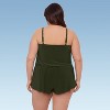 Aqua Green, Women's Vneck Blouson Romper - 3 of 3