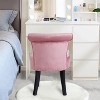 Luxury Velvet Makeup Side Desk Chair Vanity Stool Dressing Table Seat w Backrest - 3 of 4