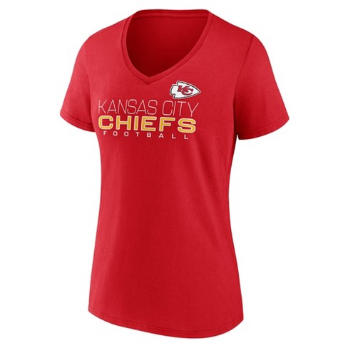 NFL Kansas City Chiefs Women s Short Sleeve V Neck Plus Size T Shirt 1X