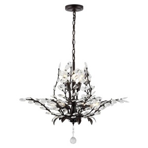 Contemporary Bohemian Iron/Acrylic LED Pendant Oil Rubbed Bronze/Clear - JONATHAN Y - 1 of 4