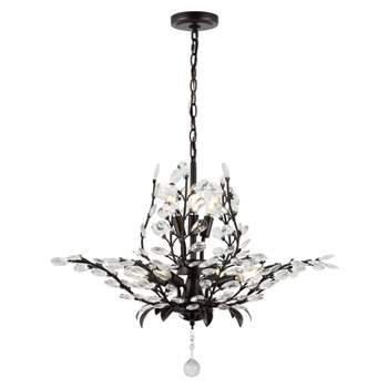 Contemporary Bohemian Iron/Acrylic LED Pendant Oil Rubbed Bronze/Clear - JONATHAN Y