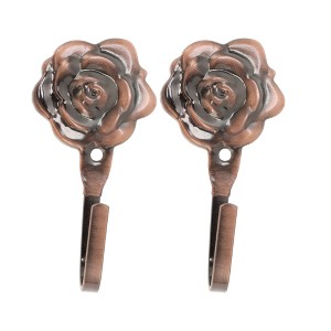 Unique Bargains Curtain Holdbacks Peony Hangers Iron 3.94"x1.97" 1Pair - 1 of 4
