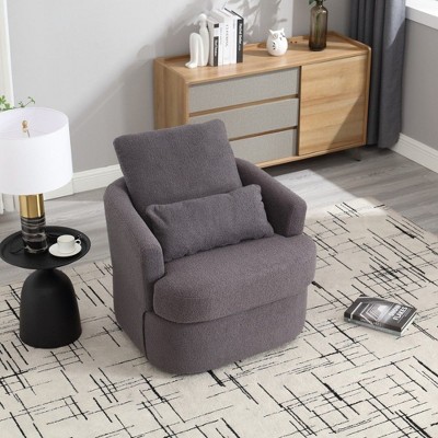 CAVINAS Upholstered Accent Chair,Comfortable Swivel Chairs with Armrest and Backrest for Bedroom,Reading Room