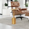 JIONJOY Oak Pedestal Side Table - Wood Round Drink Table for Living Room & Bedroom - 2 of 4