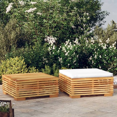 VidaXL 2 Piece Patio Lounge Set with Cushions Poly Rattan Gray
