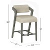Snyder 26" NonSwivel Counter Height Barstool Aged Gray/Ecru - Hillsdale Furniture: Upholstered, Wood Frame - 3 of 4