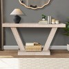 Vintage Distressed Wood Entryway Console Table, 60" Rectangular Double-Tier Open Storage Table for Hallway or Living Room-Coolbibila - 2 of 4