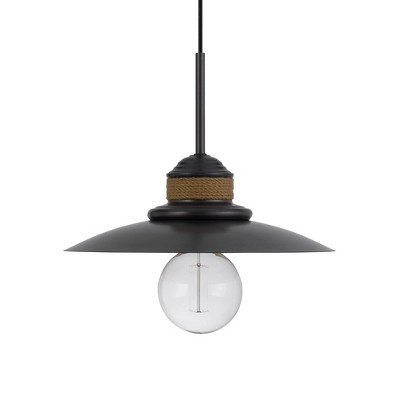 Cal Lighting 60W Mineola Metal Mini Pendant with Burlap Design